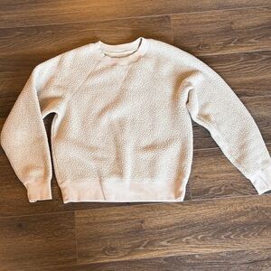 Everlane Cream Sherpa Crew Sweatshirt